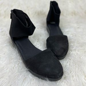 Eileen Fisher Closed Toe Wedge Mesh Ankle Strap Sandal